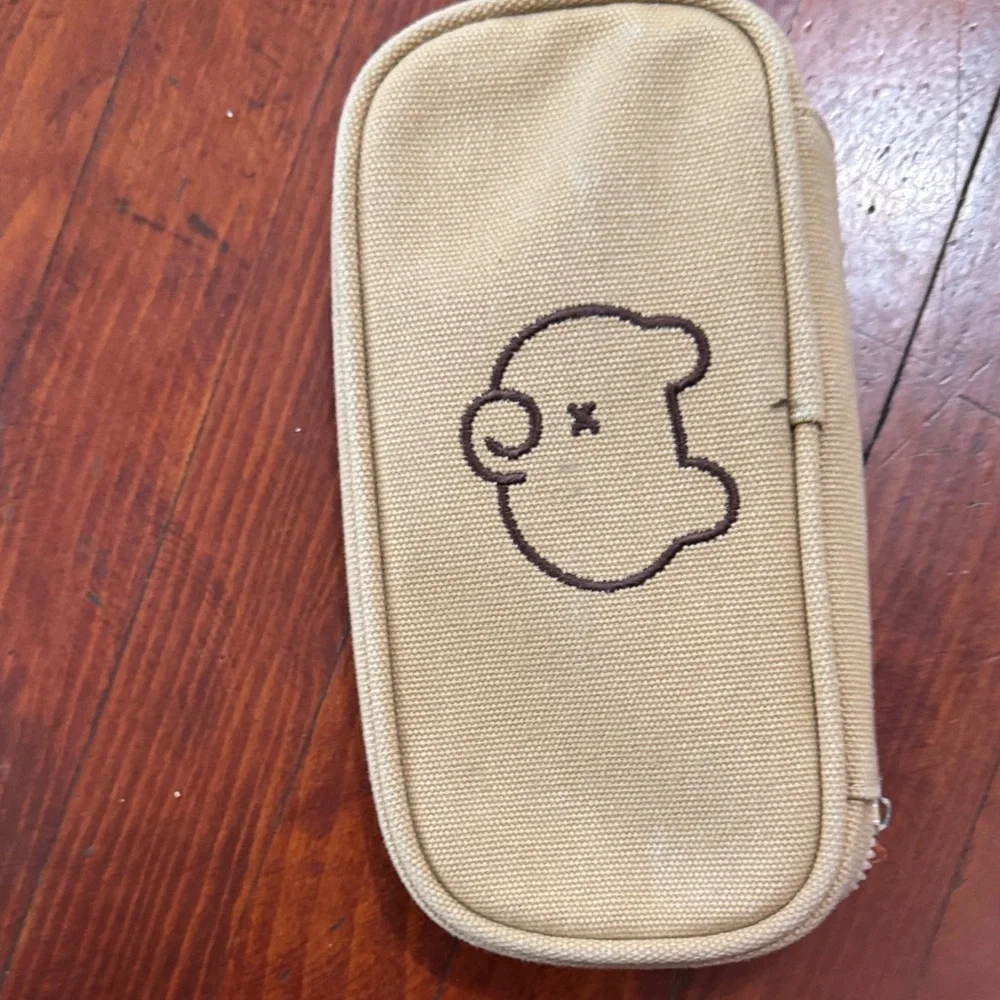 Cute Tan Bear Pencil Case (read description)